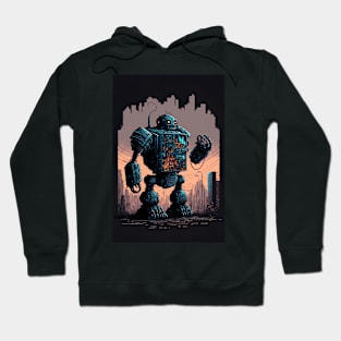 Giant futuristic robot attacking the city Hoodie